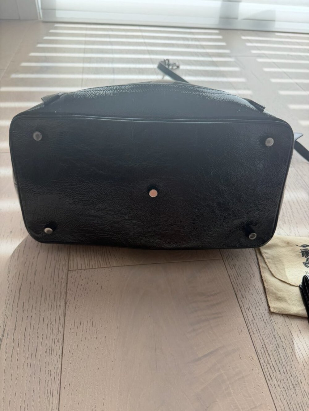 Vintage Burberry Black Beat Check Lowry Satchel & Matching Wallet Set - Picture 16 of 16
